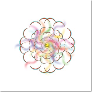 Mandala - Neon swirls - Meditation Mandala Posters and Art